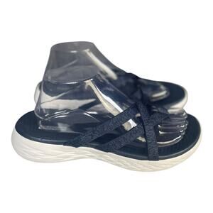 Skechers Women’s On The Go GoGa Mat Navy 600 Glistening Slide Sandals Size-9